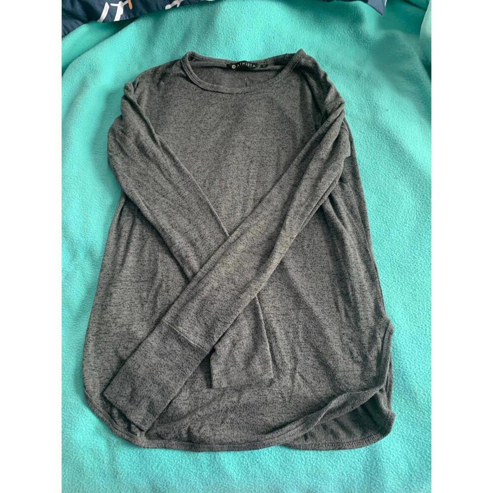 Athleta XS Long Sleeve Heather Gray Soft and Cozy Casual Shirt​​